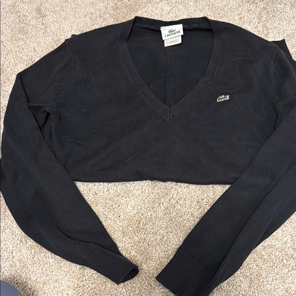 Lacoste Black V-Neck Sweater